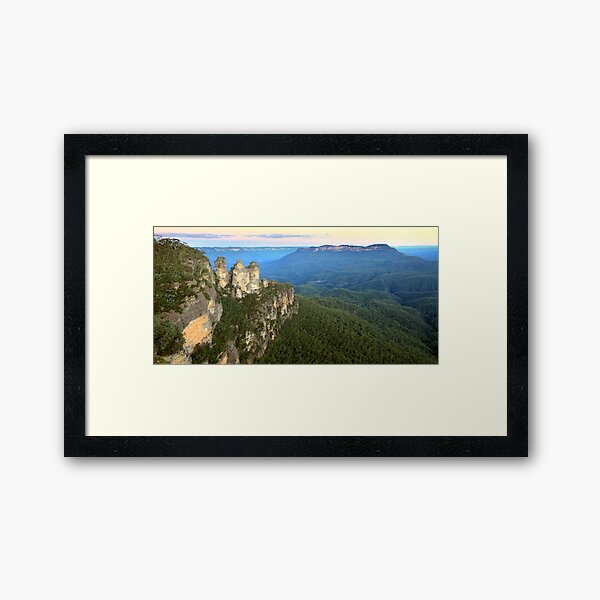 Three Sisters Twilight, Blue Mountains, Australia Framed Art Print