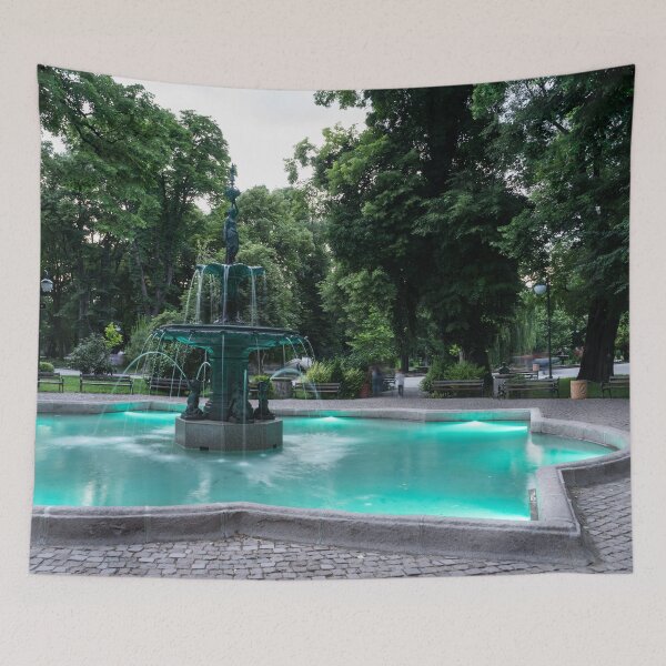 Item preview, Elegant Bronze Fountain Illuminated in Paolo Veronese Green designed and sold by Georgia Mizuleva.