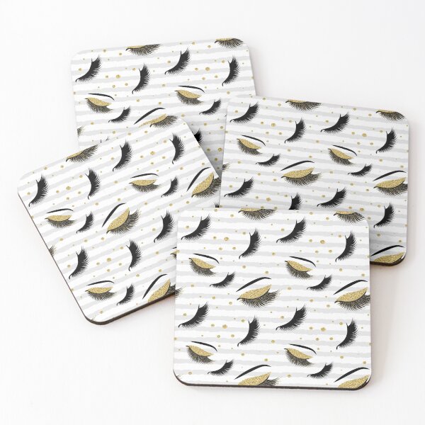 Item preview, Gold Lashes Seamless Pattern with glitter effect designed and sold by sashica.