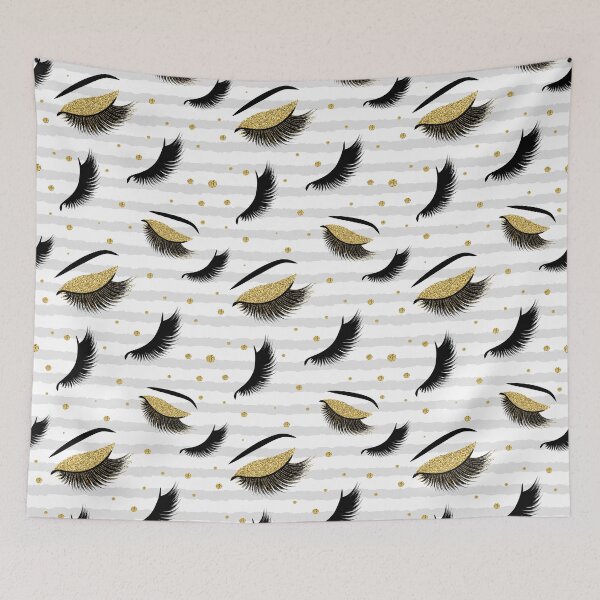 Item preview, Gold Lashes Seamless Pattern with glitter effect designed and sold by sashica.