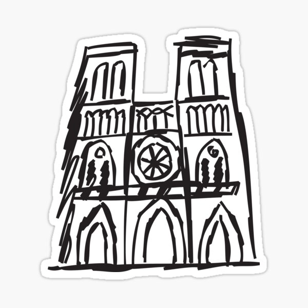 Notre Dame, I Love Notre Dame, Pray For Notre Dame, Paris, Notre Dame Fire Sticker