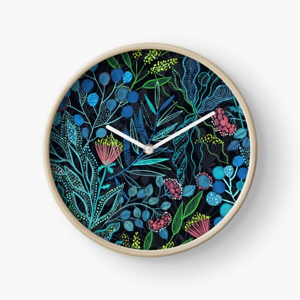 Australian plants and flowers Clock