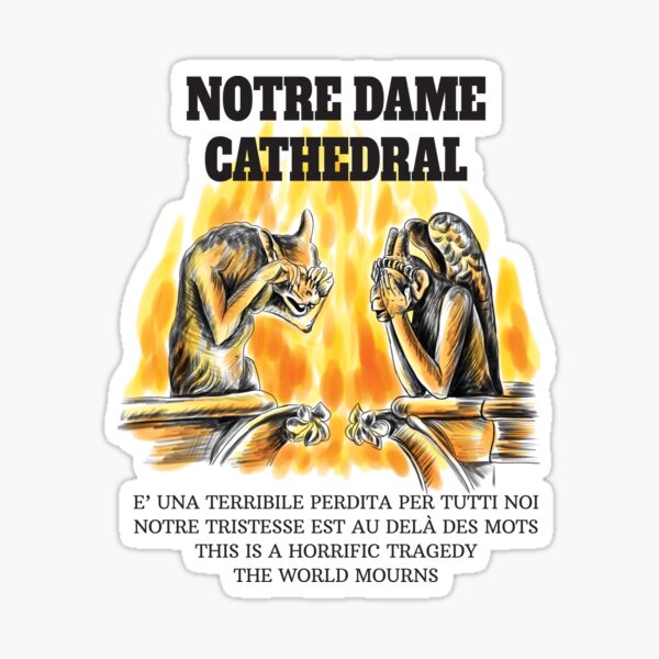 Notre Dame Cathedral. Crying chimeras Sticker