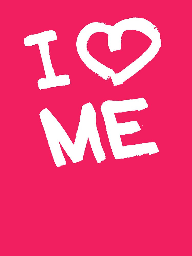 Thumbnail 3 of 3, Fitted T-Shirt, I love me | Minimalism (white) designed and sold by newarts.