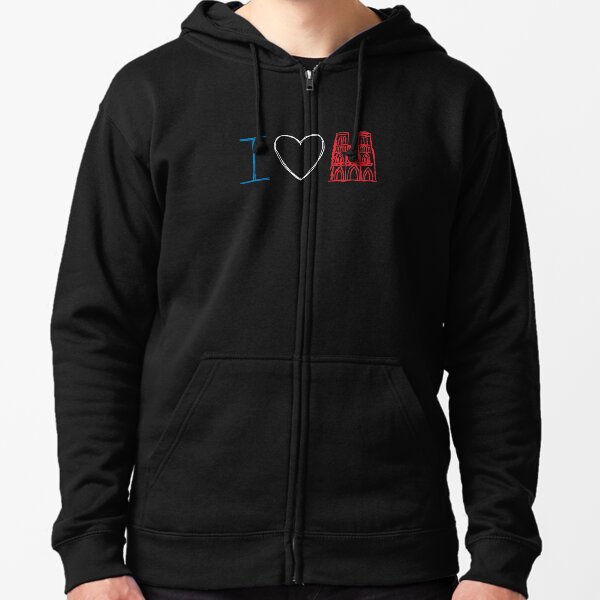Notre Dame, I Love Notre Dame, Pray For Notre Dame, Paris, Notre Dame Fire Zipped Hoodie