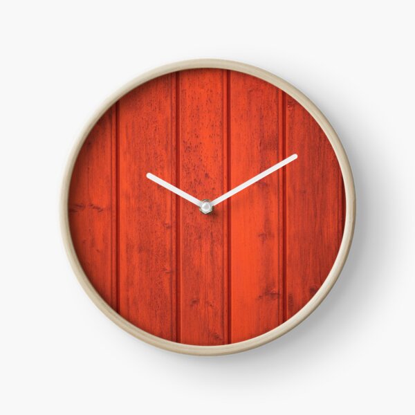 Red painted wooden wall clock Clock