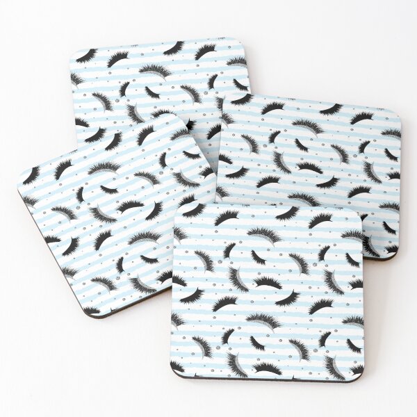 Item preview, Silver Lashes Seamless Pattern with glitter effect and blue stripes designed and sold by sashica.