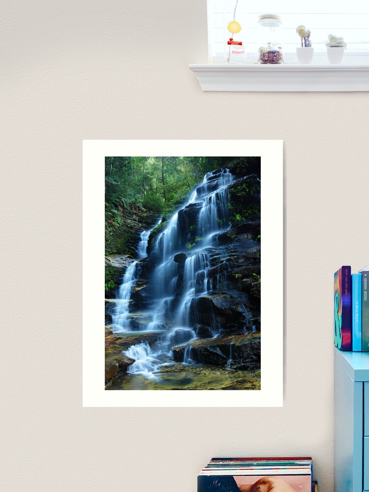 Thumbnail 1 of 3, Art Print, Sylvia Falls, Blue Mountains, New South Wales, Australia designed and sold by Michael Boniwell.
