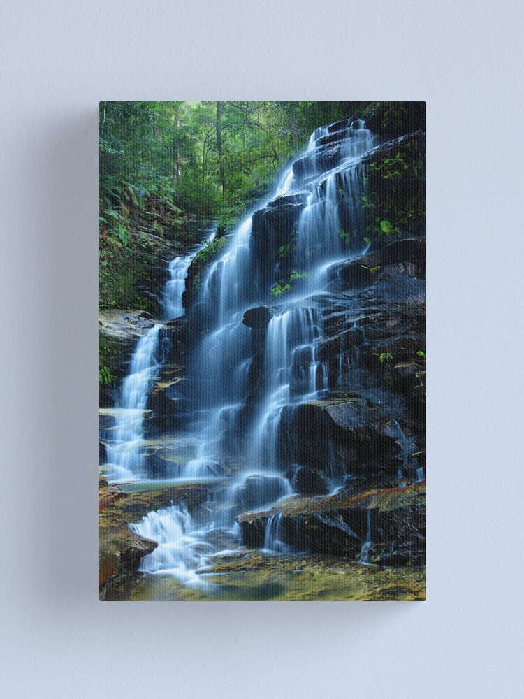 Thumbnail 2 of 3, Canvas Print, Sylvia Falls, Blue Mountains, New South Wales, Australia designed and sold by Michael Boniwell.