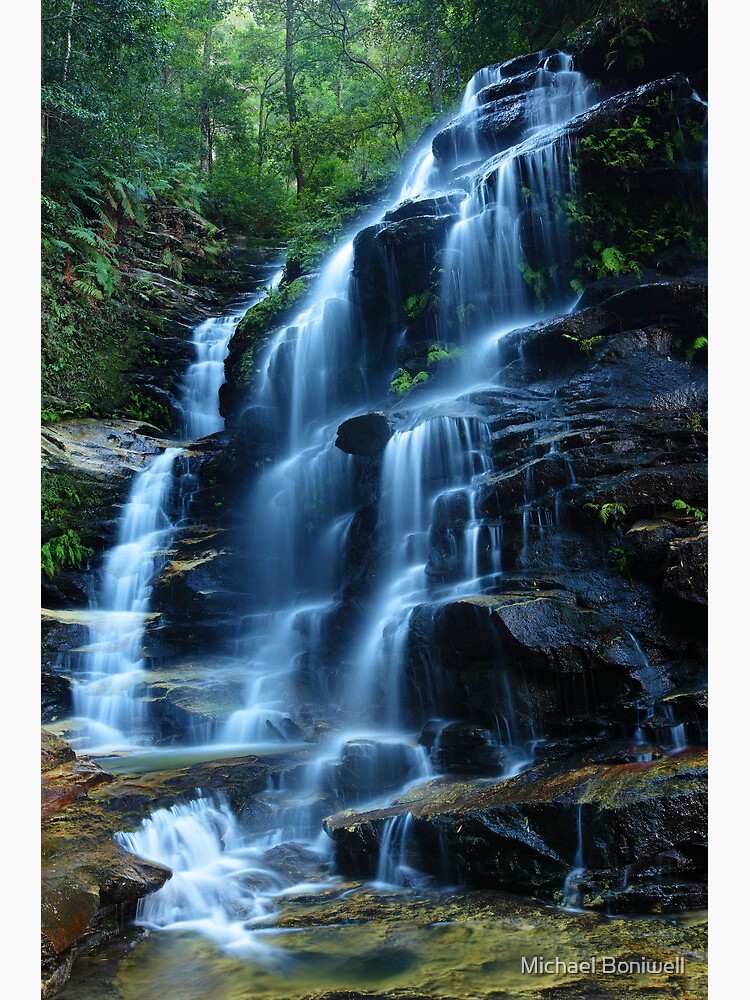 Thumbnail 3 of 3, Photographic Print, Sylvia Falls, Blue Mountains, New South Wales, Australia designed and sold by Michael Boniwell.