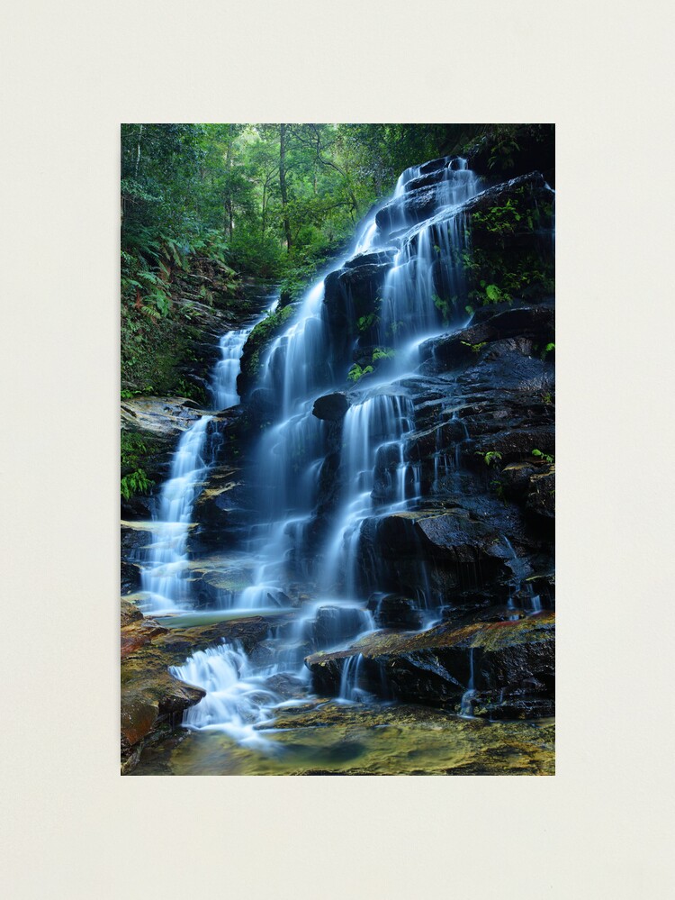Thumbnail 2 of 3, Photographic Print, Sylvia Falls, Blue Mountains, New South Wales, Australia designed and sold by Michael Boniwell.