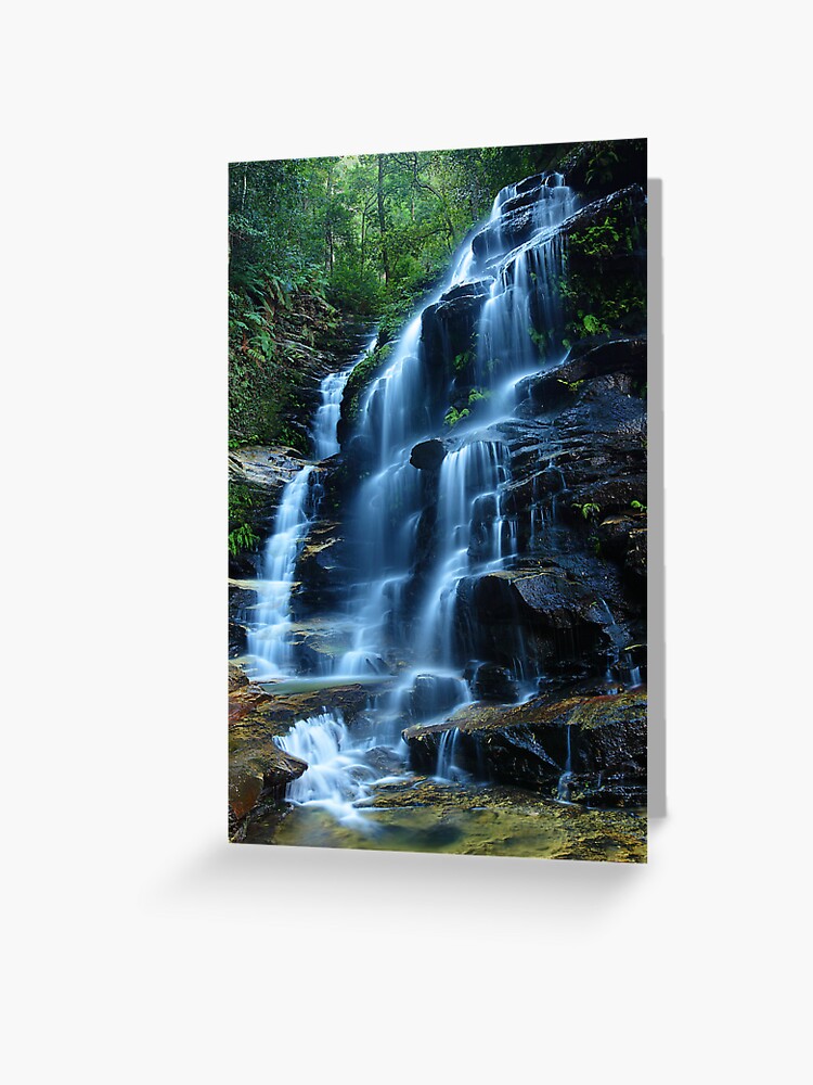 Thumbnail 1 of 2, Greeting Card, Sylvia Falls, Blue Mountains, New South Wales, Australia designed and sold by Michael Boniwell.