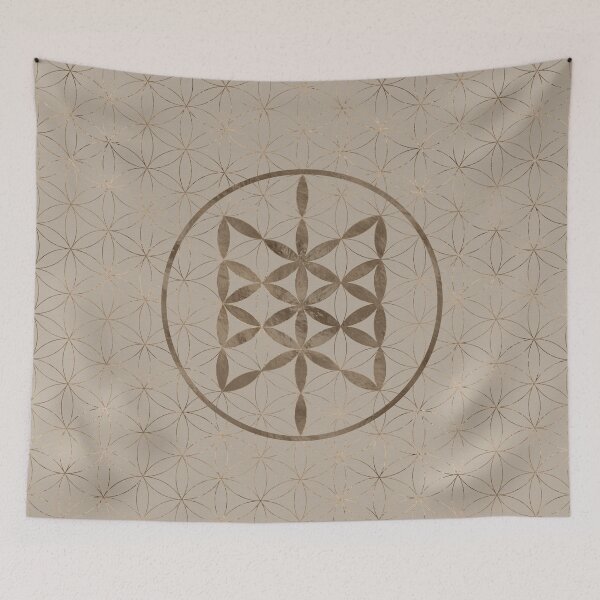 Item preview, Web of Wyrd in Flower of life Pastel Gold designed and sold by Nartissima.