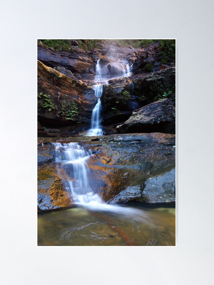 Alternate view of Upper Wentworth Falls, Blue Mountains, Australia Poster