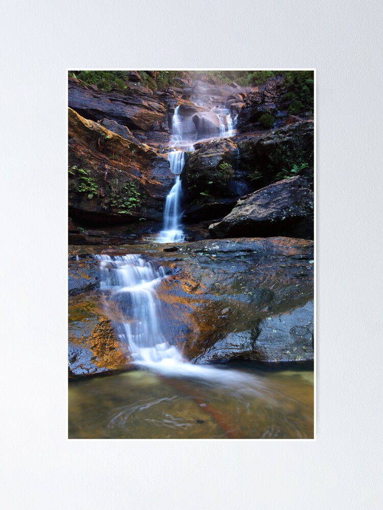 Alternate view of Upper Wentworth Falls, Blue Mountains, Australia Poster