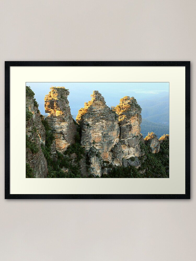 Thumbnail 2 of 7, Framed Art Print, Three Sisters Dawn, Blue Mountains, Australia designed and sold by Michael Boniwell.
