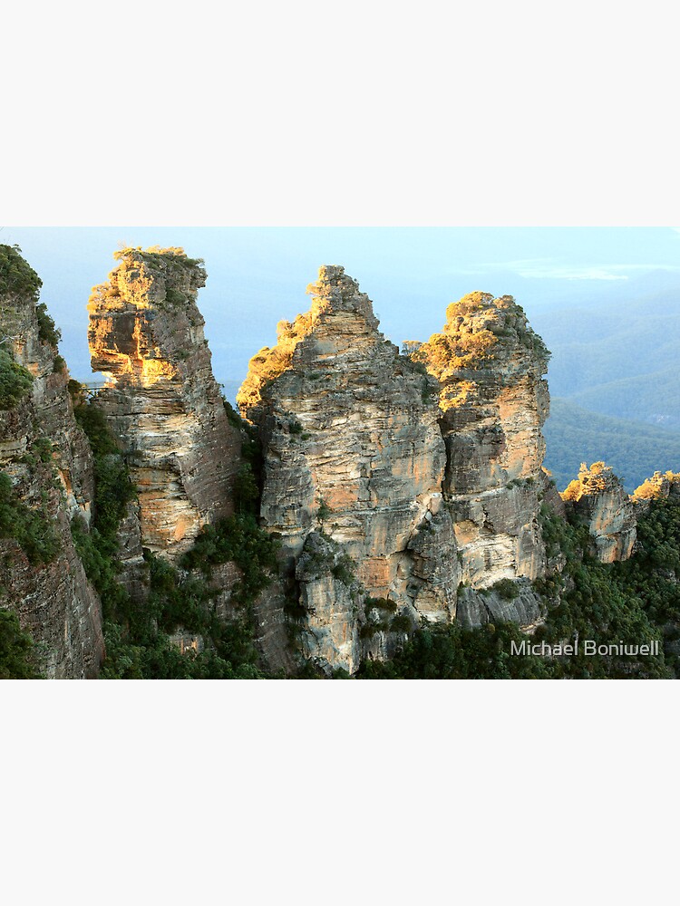Artwork view, Three Sisters Dawn, Blue Mountains, Australia designed and sold by Michael Boniwell