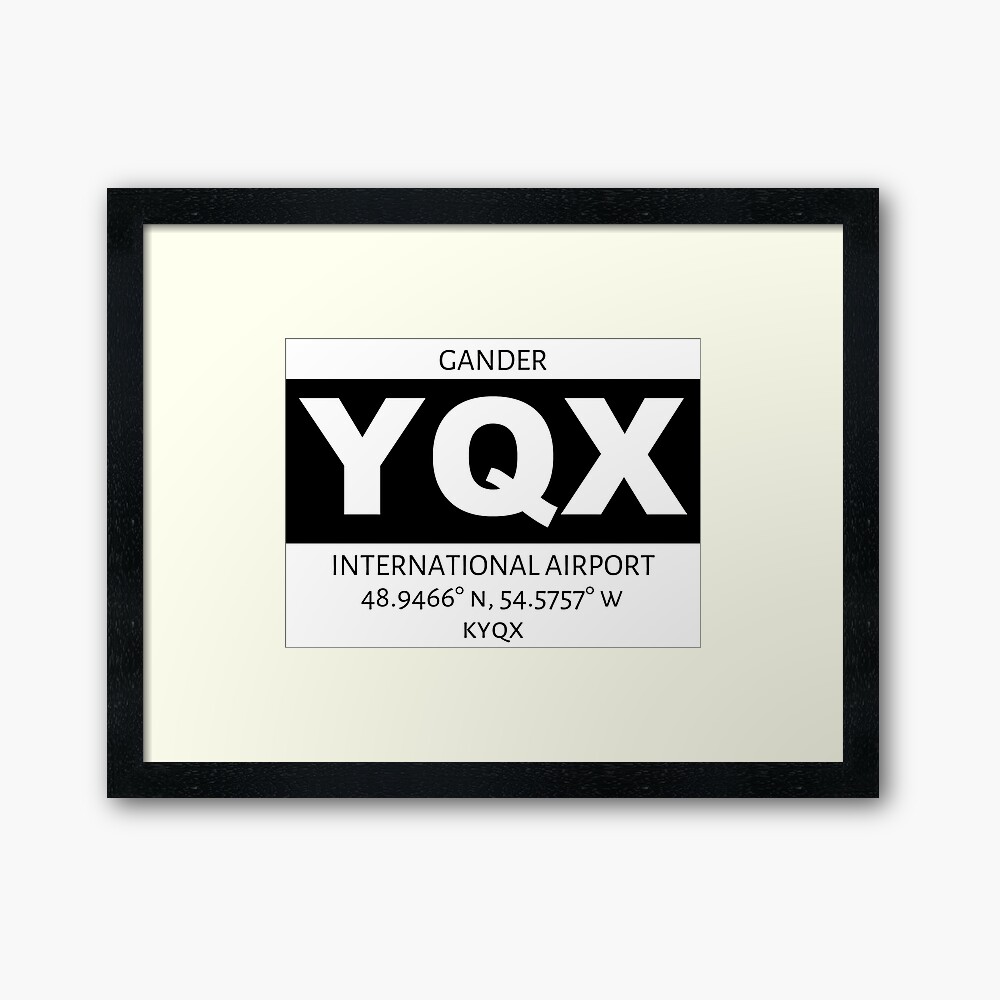 Gander International Airport YQX Framed Art Print