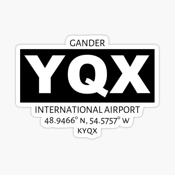 Gander International Airport YQX Sticker