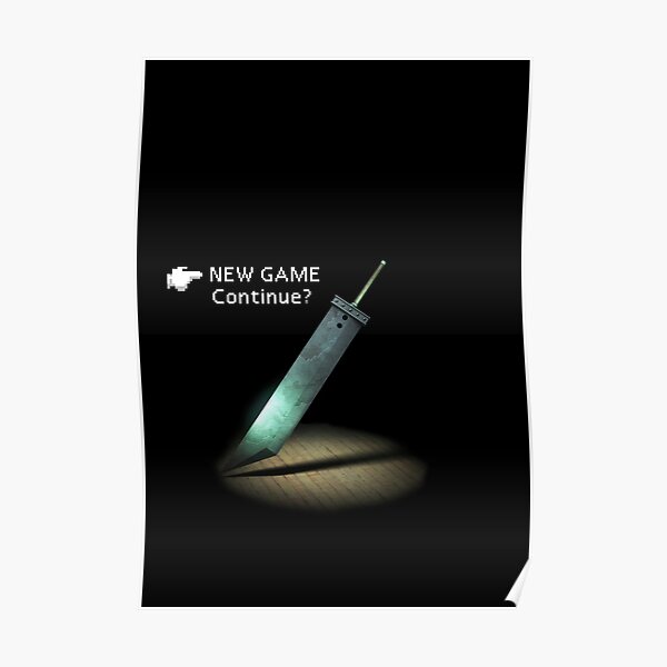 FF7 menu new game Poster