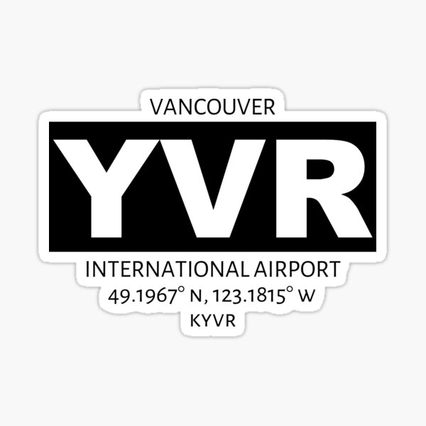 Vancouver International Airport YVR Sticker
