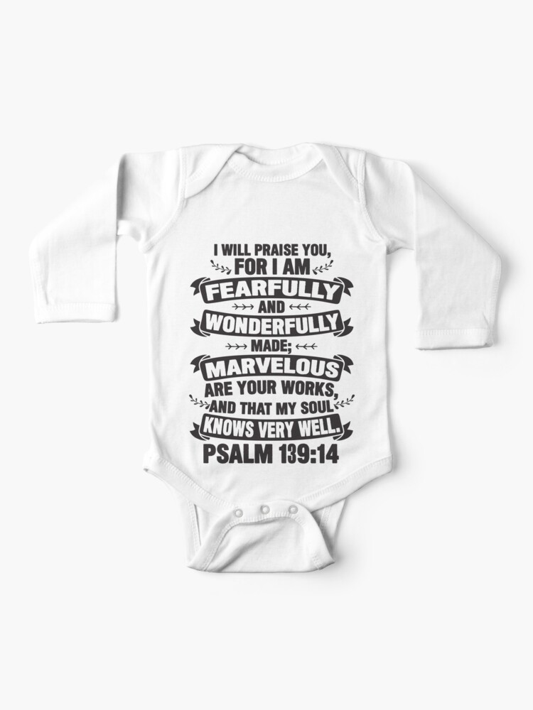 Psalm 139 14 Baby One Piece For Sale By Plushism Redbubble