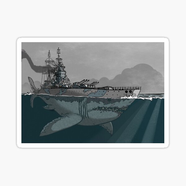 Shark Monster Stickers Redbubble - using most expensive boat destroyer roblox sharkbite