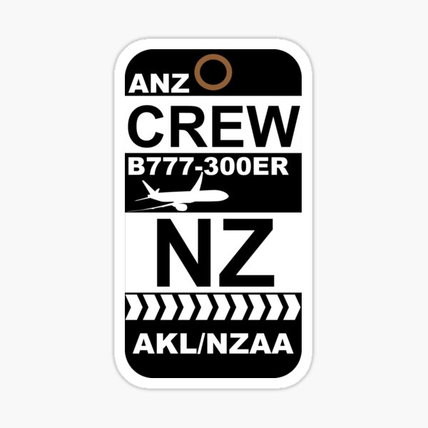 NZ Boeing 777-300ER Crew AKL Sticker