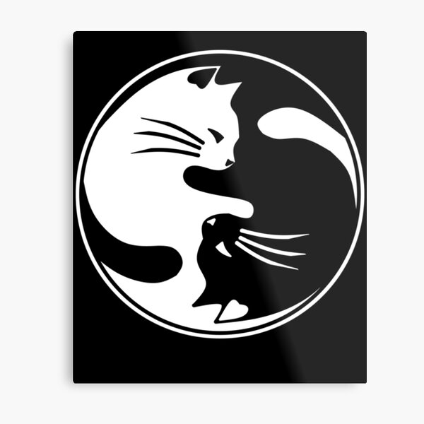 Yin Yang cats Metal Print