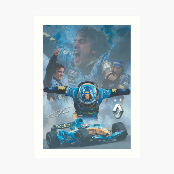 POSTER FERNANDO ALONSO RENAULT 2005 - 2006 Art Print