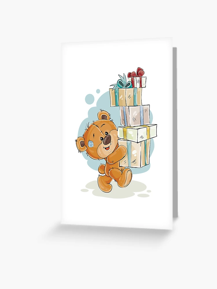 Special Birthday Gift Includes Teddy With Birthday Greeting Card