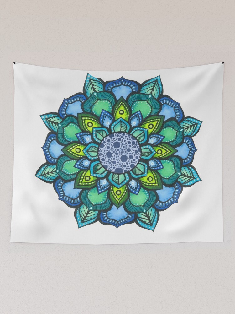 blue and green mandala