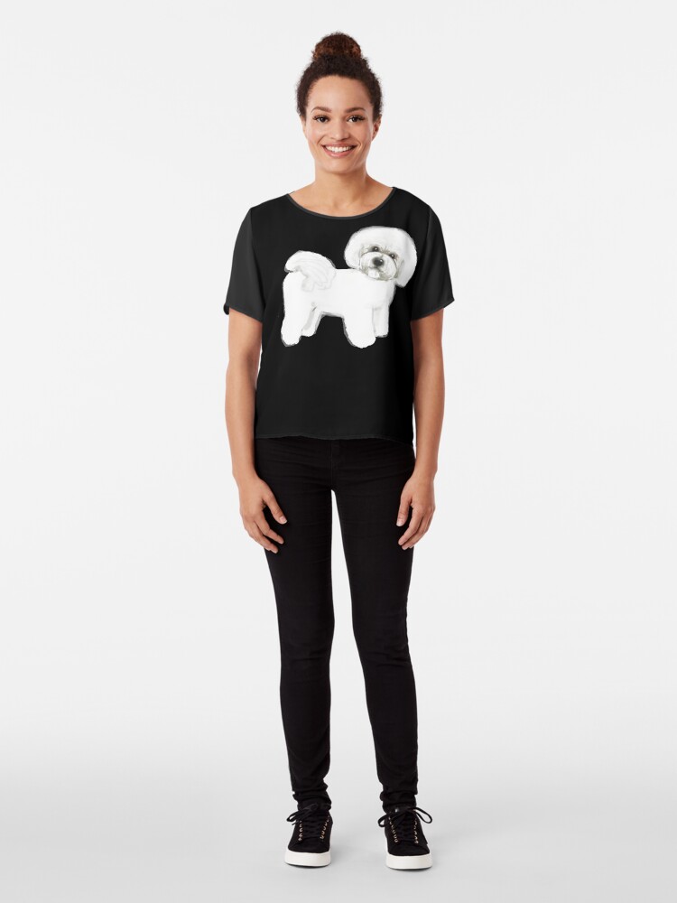Alternate view of Bichon Frise dog Chiffon Top