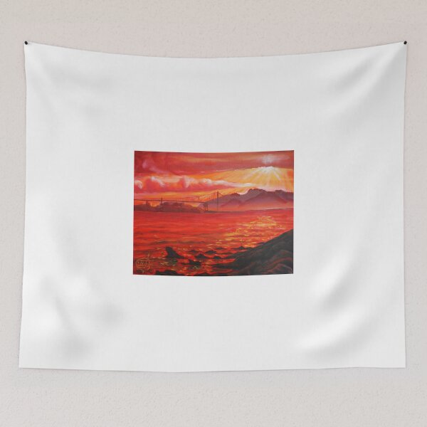 Item preview, Oil Painting - Golden Gate Bridge and Alcatraz Island from Emeryville, 2009 designed and sold by Igor Pozdnyakov.