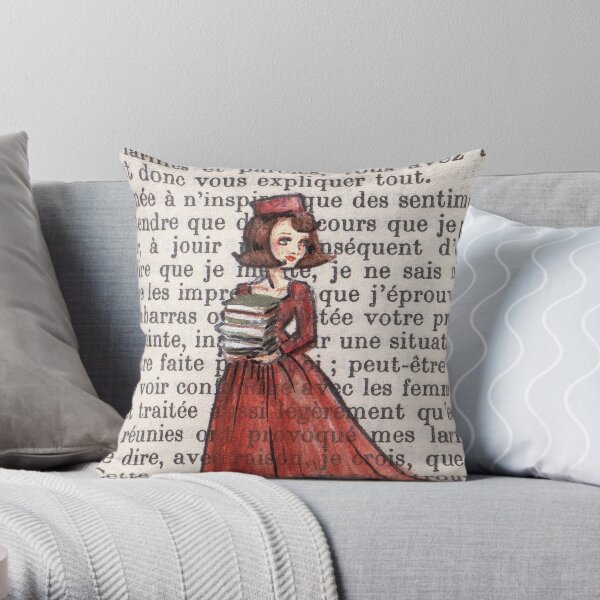 Armfuls Of Books Throw Pillow
