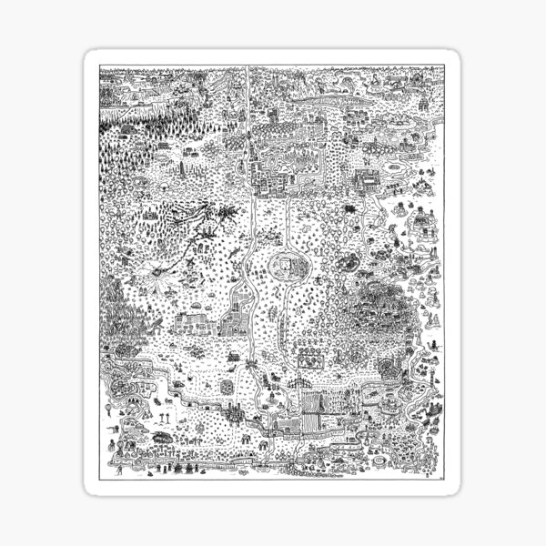 Doodles Map Sticker