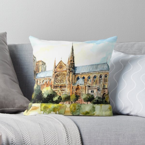 Remembering Notre Dame Paris France Throw Pillow