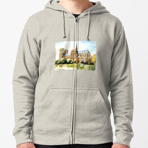 Remembering Notre Dame Paris France Zipped Hoodie