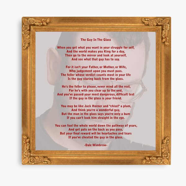 The Guy In The Glass Canvas Print