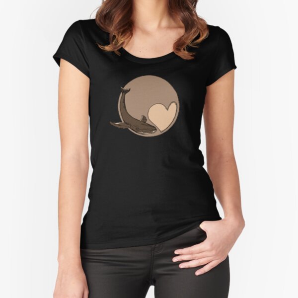 Pluto: Whale and Heart Fitted Scoop T-Shirt