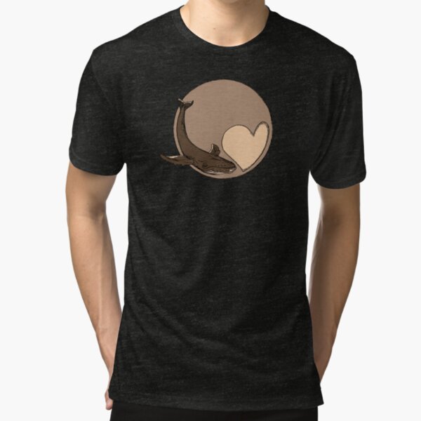 Pluto: Whale and Heart Tri-blend T-Shirt
