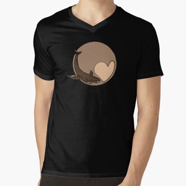 Pluto: Whale and Heart V-Neck T-Shirt