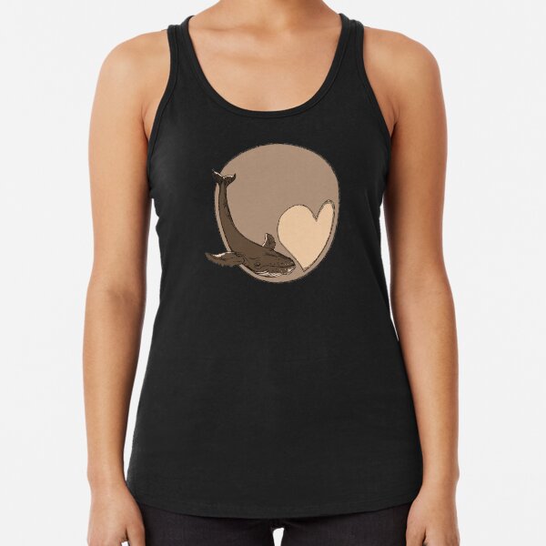 Pluto: Whale and Heart Racerback Tank Top