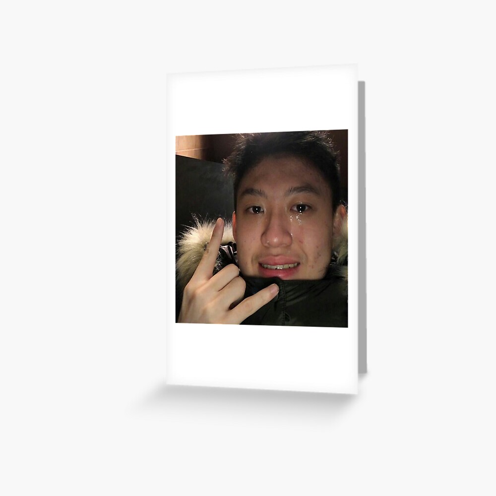 Rich Brian Crying Selfie Greeting Card By Flynnsakell Redbubble