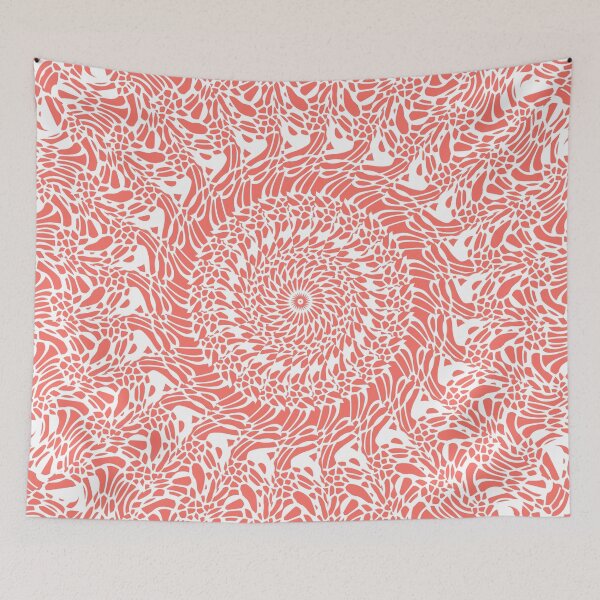 Item preview, Coral and White Mandala designed and sold by Kelly Dietrich Mandala & Fractal Art.