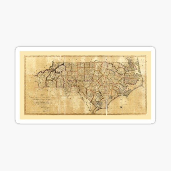 Item preview, Map of North Carolina (1808) designed and sold by allhistory.