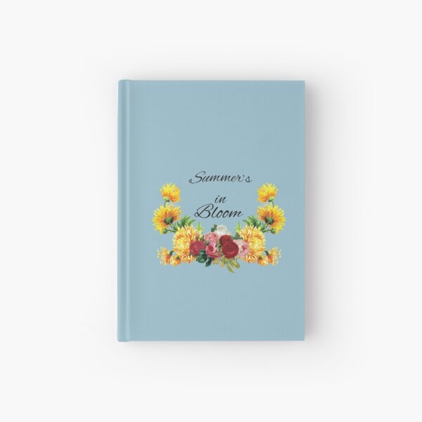 Summer's in Bloom Red and Pink Roses with Yellow Flowers Hardcover Journal