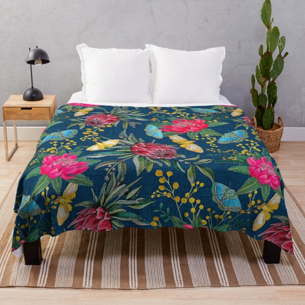 Item preview, Australian flowers and butterfly moths painted in watercolor designed and sold by MagentaRose.