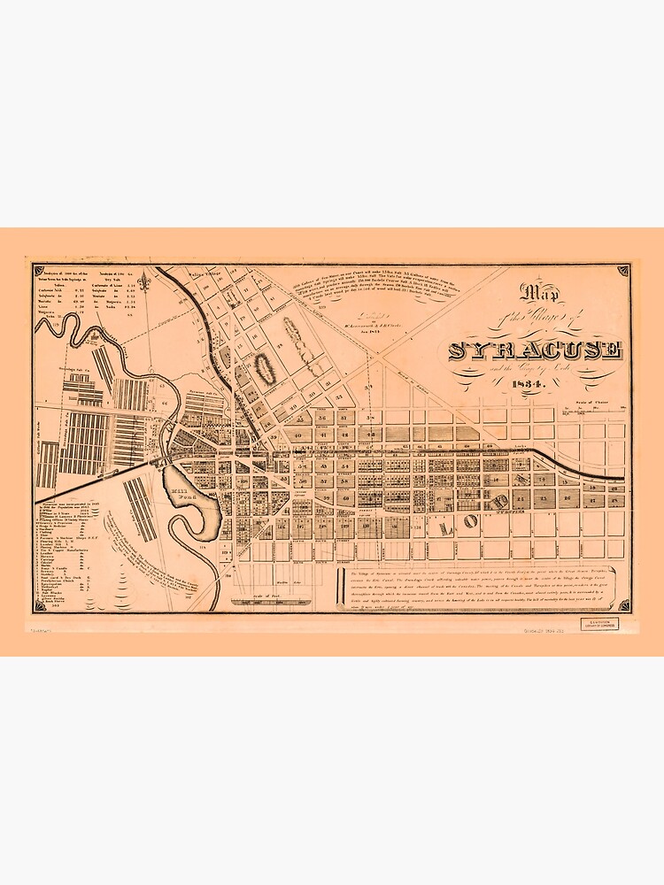 "Map of the Village of Syracuse and Lodi, New York (1834)" Poster for Sale by allhistory Redbubble
