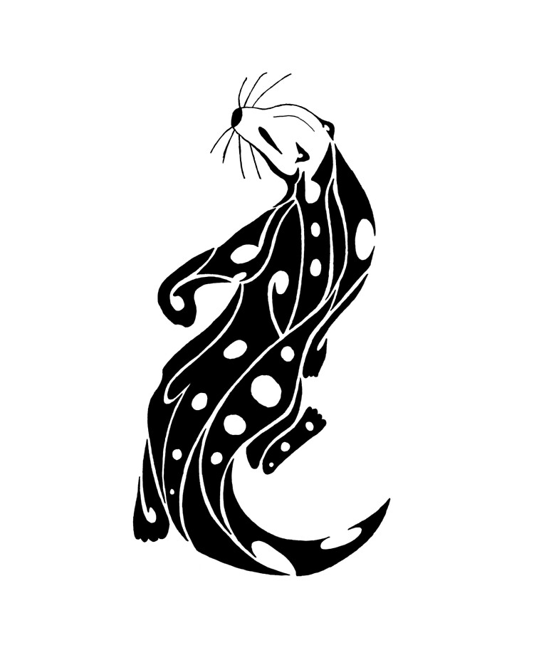 Tribal otter 2" iPad Case & Skin by catastrophicjue | Redbubble